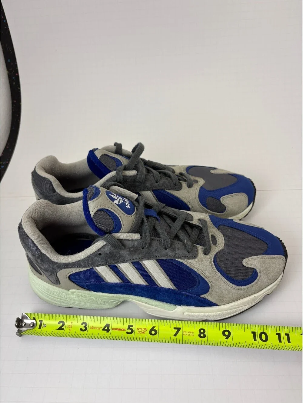 Adidas Yung-1 Blue Grey Suede Athletic Sneakers Size 10 US